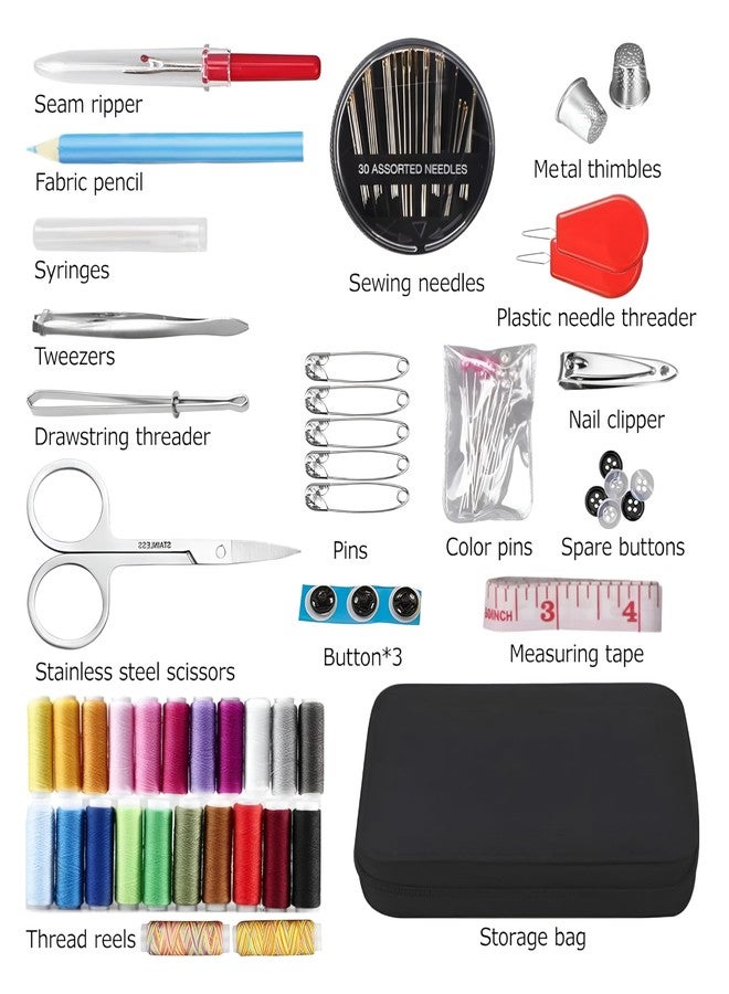 NFI essentials 84 Pcs Sewing Kit Stiching Set Tailor Thread Box Travel DIY Accessories Needles, Thread, Sewing Tools, Sui Dhaga All in One Combo Tailoring Materials - Image 3